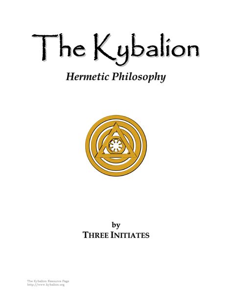 the kybalion hermetic philosophy pdf.